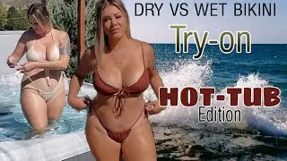 DRY VS WET BIKINI TRY ON | HOT TUB REVIEW
