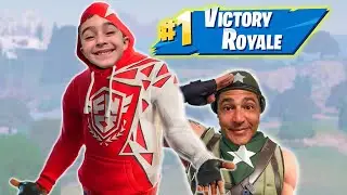 Kid Kade Victory in Fortnite with Kades Dad and Grandpa Darrell