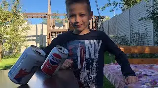 Как поставить алюминиевую банку под углом на ребро????В чем секрет?