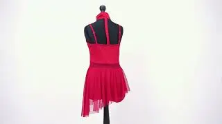 FPC25058A - 1st Position Halterneck Dress with Cutaway Mesh Panels at Waist