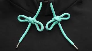 How to tie hoodie strings cool. Stylish Hoodie Strings single bow knot idea.