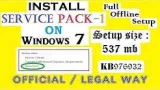 How to install SP 1/2/3 on Windows 7 (x32/x64bit) (Offline Method) (in 500mb)