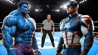 BLUE HULK VS CAPTAIN AMERICA - EPIC BATTLE