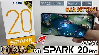 Mobile Legends: Bang Bang Game Test on TECNO SPARK 20 PRO (8/256) 120Hz | PLAYABLE AT MAX SETTINGS??