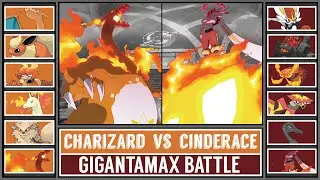 GMAX CHARIZARD vs GMAX CINDERACE | Gigantamax Pokémon Battle