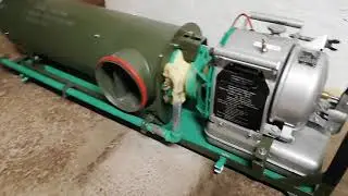 Schwingfeuerheizung im Betrieb