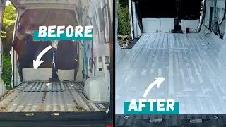 Ep.2 Van build Series | Flooring, rust treatment & pre-wiring - Mercedes Sprinter conversion