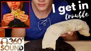ASMR Eating Dürüm Döner Roll Mukbang (NO TALKING / EATING SOUNDS) - Ear To Ear | eaTINGles 🥖