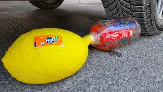 Crushing Crunchy & Soft Things by Car! - EXPERIMENT: CAR vs COKE FANTA ORBEEZ BALLOONS