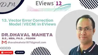 13. Vector Error Correction Model (VECM) using EViews || Dr. Dhaval Maheta