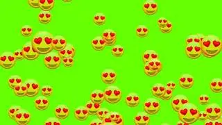 Floating Emoji Overlay Love Green Screen - Chroma Key