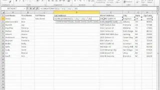 In Excel: Combine the contents of multiple cells into one cell
