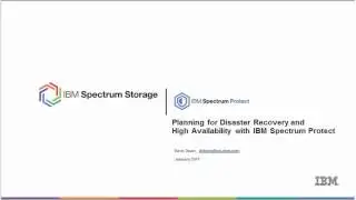IBM Spectrum Protect - Planning for Disaster Recovery and High Availability - Presentation