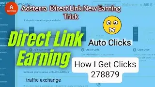 Adsterra Direct Link Auto Earning Trick Earn $800+ 1Month | Adsterr Direct Link Earning | Adsterra