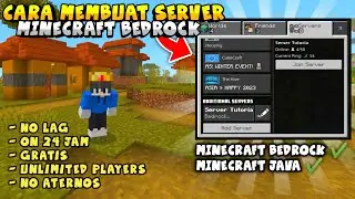 CARA MEMBUAT SERVER MCPE GRATIS NO LAG | ON 24 JAM, Mudah Dan Cepat