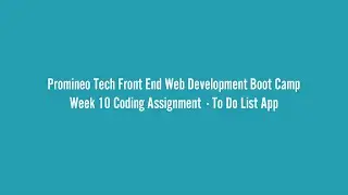 Promineo Week 10 - Bootstrap, TypeScript To Do List