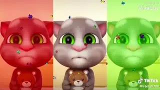 رقص القط القطط اللطيفة الملونة ترقص وتغني بأعين القط وهي تتحدث إلى توم