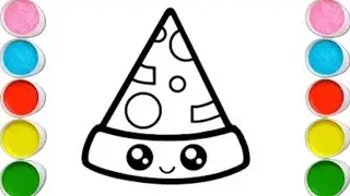 How to draw a cute pizza step by step