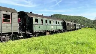 V60-114  Letzte Fahrt an diesen Tag - mit Halt am Bahnhof Gasseldorf in der Fränkischen