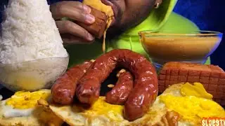 Kielbasa sausage spam Mukbang | MESSY BIG BITES
