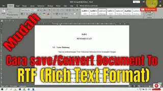 Cara save/Convert Document To RTF (Rich Text Format)_Tutorial Jinan