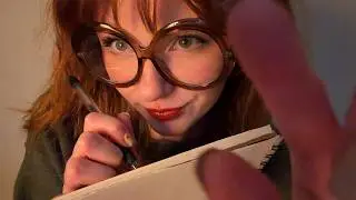 asmr - let me study you 📝 🔍 measuring , writing , upclose mumbling and inaudible whispers