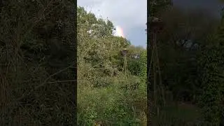 Радуга над аистами после дождя #деревенскаяжизнь #аисты #домикипечка #домвдеревне