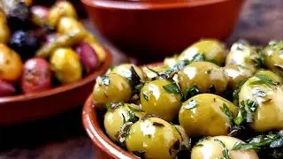 Délicieuses olives marinées,  trop facile et rapide!🍹🍹