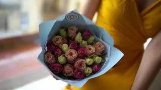 Букет из 25 роз нежный микс (Кения) 40 см Standart
