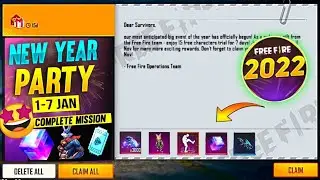 FREE FIRE NEW YEAR PARTY EVENT | 1 JANUARY ALL FREE REWARDS | FREE FIRE NEW YEAR EVENT 2022