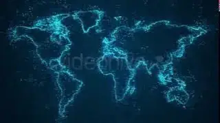 World Map – Particle Formation – FullHD Footages