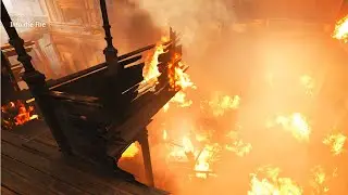 10 Hours Burning Building Indiana Jones And The Great Circle Relax Study Sleep Work