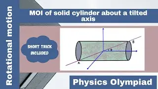Moment of inertia of a solid cylinder about a tilted axis | Rotational Motion