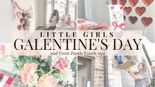 Little Girls Galentine's Party Set-up + Showing My Front Porch Some Love