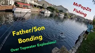 Nice Topwater action and Great conversation with my dude that LOVES fishing! Take a kid fishing