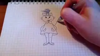 Простые рисунки # 6. Девочка с шариком