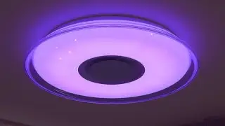 Светильник потолочный с RGB и Bluetooth музыкой.