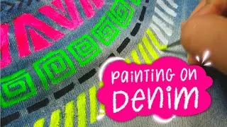 How to PAINT ON DENIM / JEANS | DIY Painted Denim | Painting on Fabric