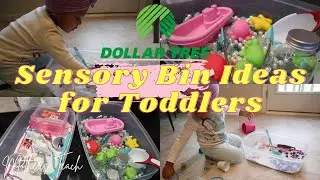 SENSORY BIN IDEAS | DIY Dollar Tree Sensory bins for toddlers 1-3 years old