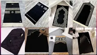 kaaba kiswah 🕋Prayer Mat Sajjdah Rug Woven Prayer | Luxury Black Padded Thick Comfortable Prayer Mat
