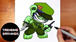 How To Draw FNF MOD Character - Flippy Flipped Out Easy Step by Step