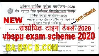 Vbspu Exam Scheme 2020 | vbspu time table 2020 | B,A B.SC,new date