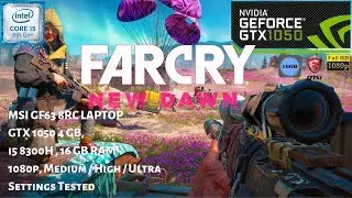 Far Cry New Dawn Gameplay GTX 1050 4GB , 16 GB RAM , i5 8300h | 1080p All Settings | MSI GF63