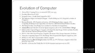 Evolution of Computer, Short history of computer