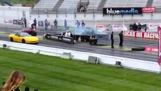 1g turbo neon vs Corvette at Streetcar Takeover 2016 @ Indy