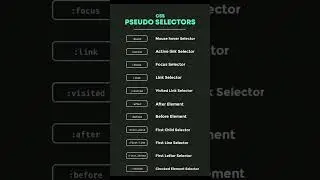CSS Cheatsheet part 2 😎 in this video you learn about CSS Pseudo Selectors. 