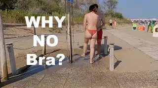 Has She No Bra on ? Beach Walk Spain 2023