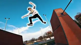 pulled my back and almost fell, testing the new parkour area