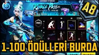 A8 ROYALE PASS 1-100 ÖDÜLLERİ | A8 ROYALE PASS ÖDÜLLERİ | A8 RP | 3.3 GÜNCELLEME | PUBG MOBILE