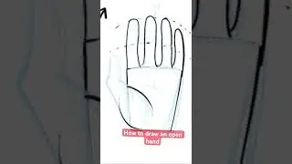 How to draw an open hand #shorts #howtodraw